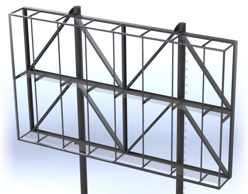 Каркасы для рекламы, строительные леса, ворота, заборы    - один из образцов рекламного каркаса